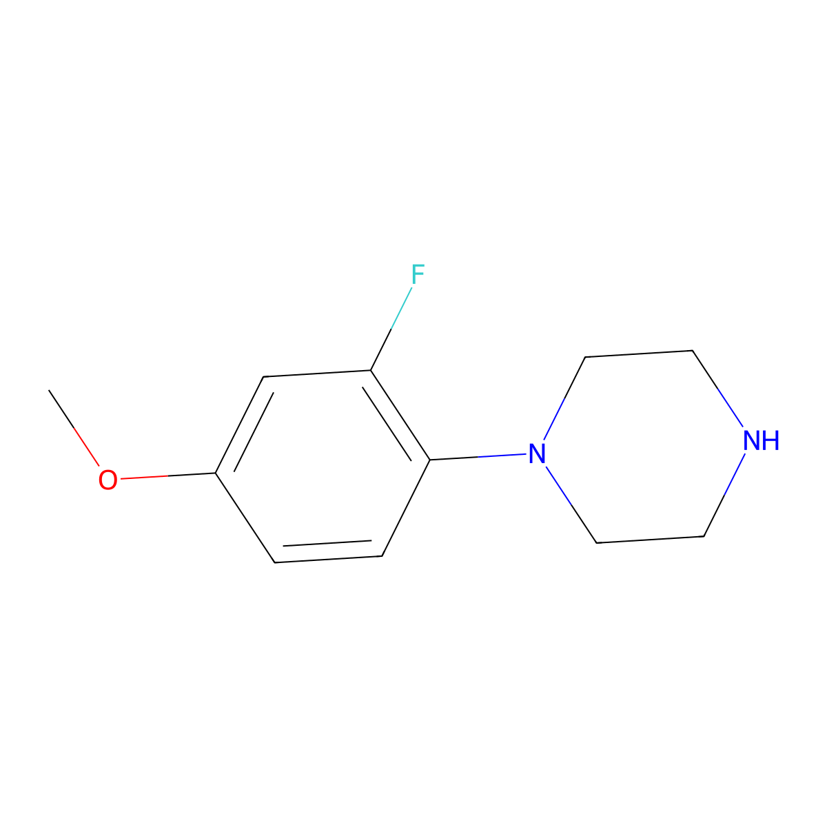 1-(2-Fluoro-4-methoxyphenyl)piperazine molecular structure, CAS 800372-98-9