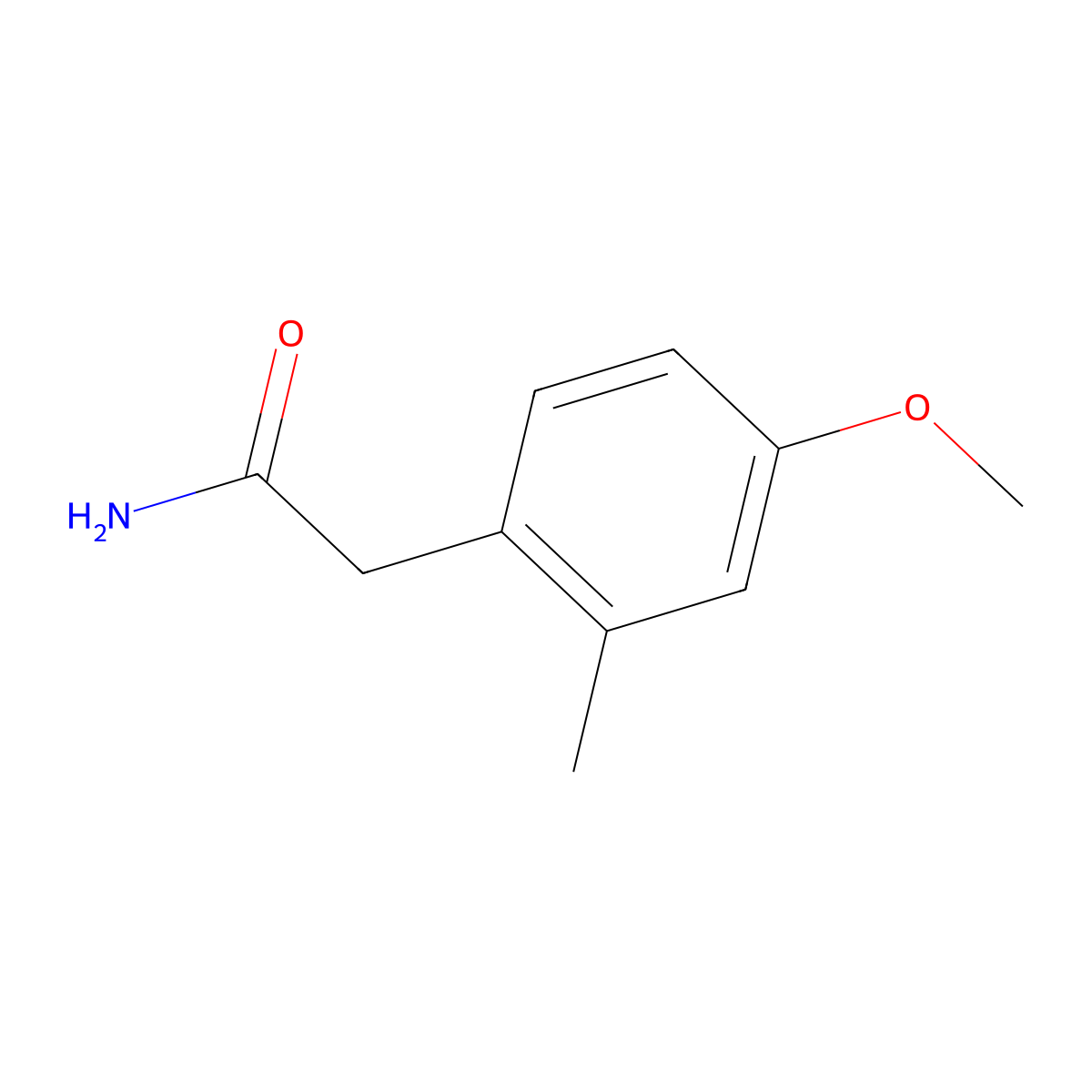 2-(4-Methoxy-2-methylphenyl)acetamide molecular structure, CAS 800376-89-0