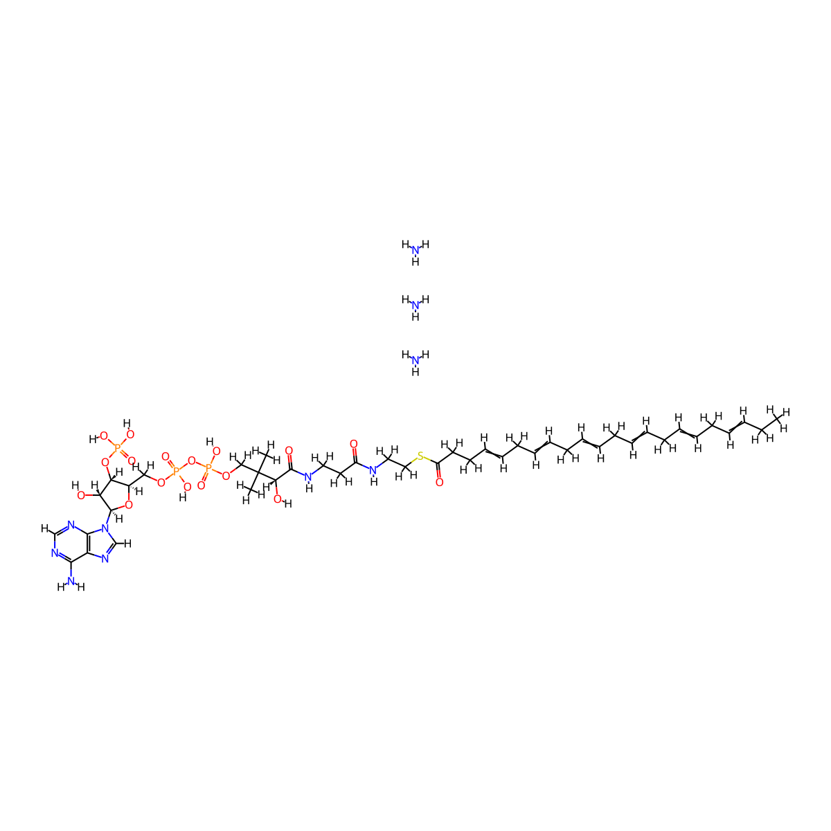 docosahexaenoyl Coenzyme A (ammonium salt) molecular structure, CAS 800377-20-2