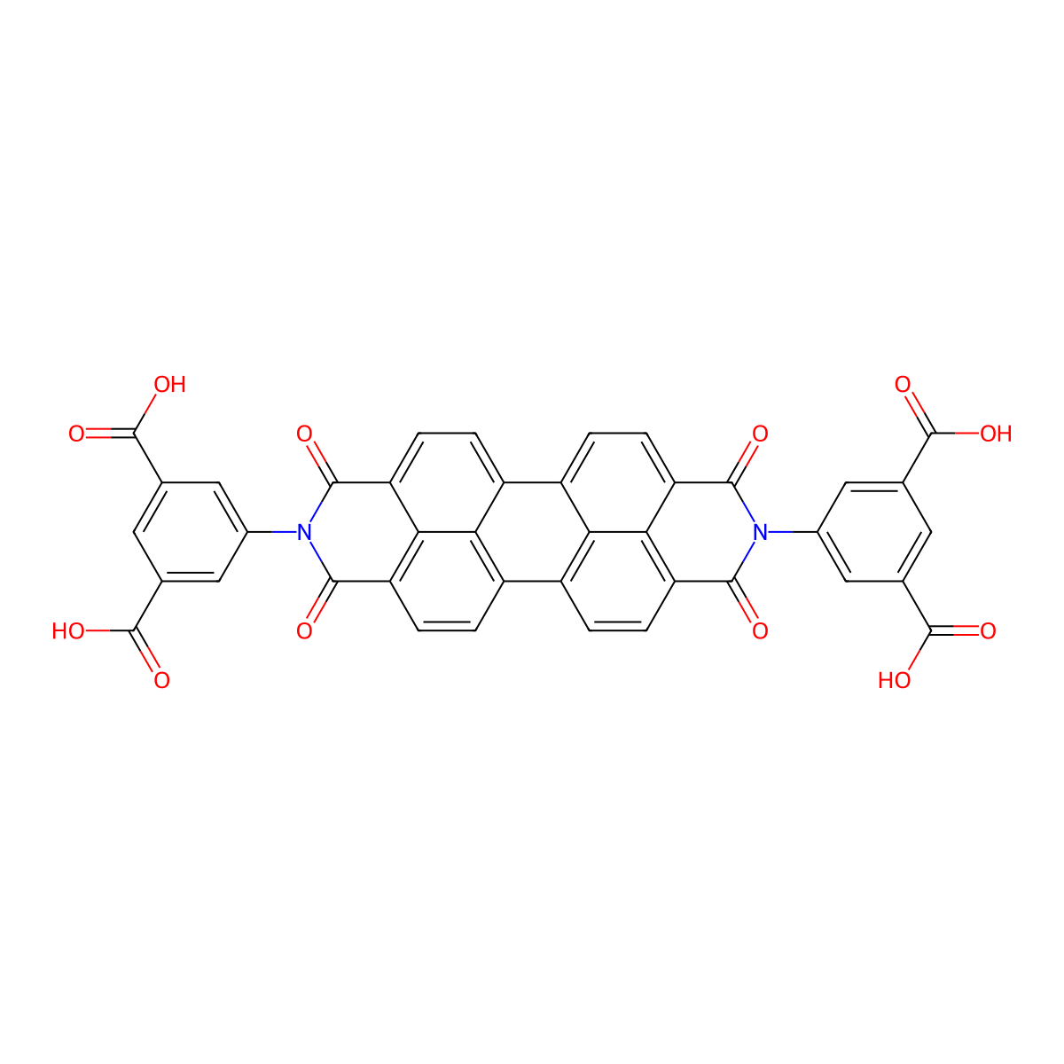 5,5'-(1,3,8,10-Tetraoxo-1,3,8,10-tetrahydroanthra[2,1,9-def:6,5,10-d'e'f']diisoquinoline-2,9-diyl)diisophthalic acid molecular structure, CAS 800381-20-8