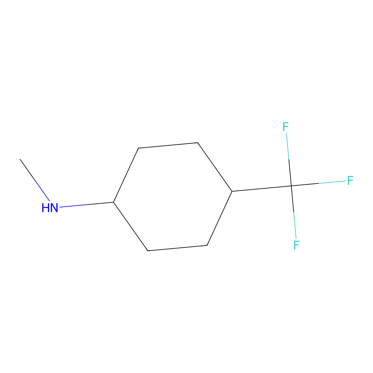 N-methyl-4-(trifluoromethyl)cyclohexan-1-amine molecular structure, CAS 800386-37-2