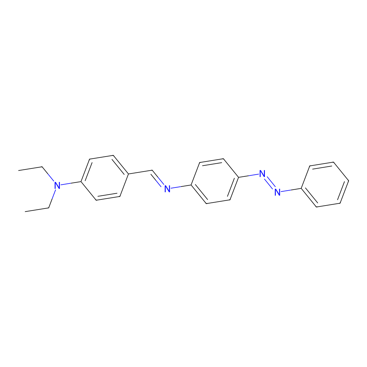 Benzene, 1-(4-diethylaminobenzylidenamino)-4-phenylazo- molecular structure, CAS 80039-95-8