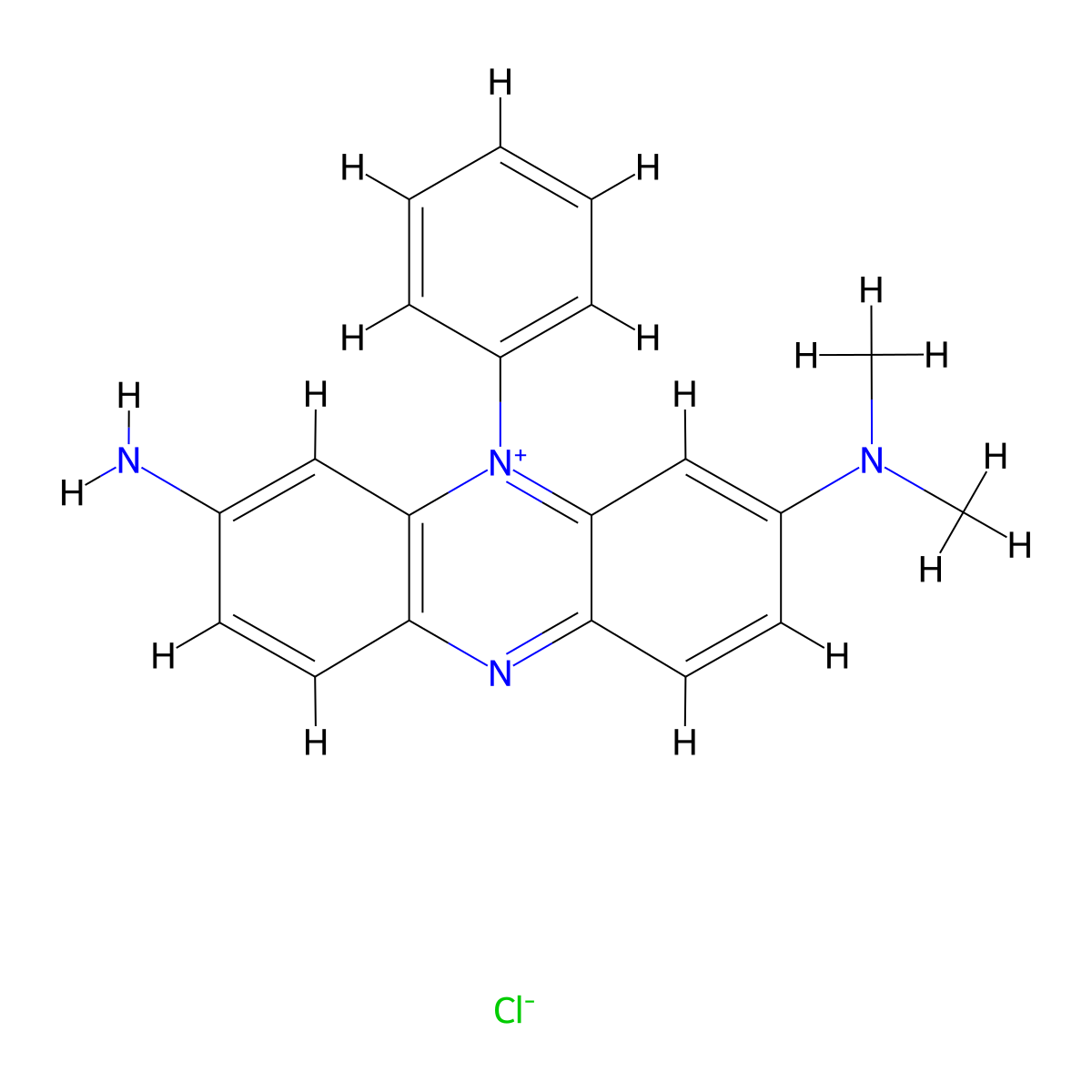 Phenazinium, 2-amino-8-(dimethylamino)-10-phenyl-, chloride (1:1) molecular structure, CAS 8004-94-2
