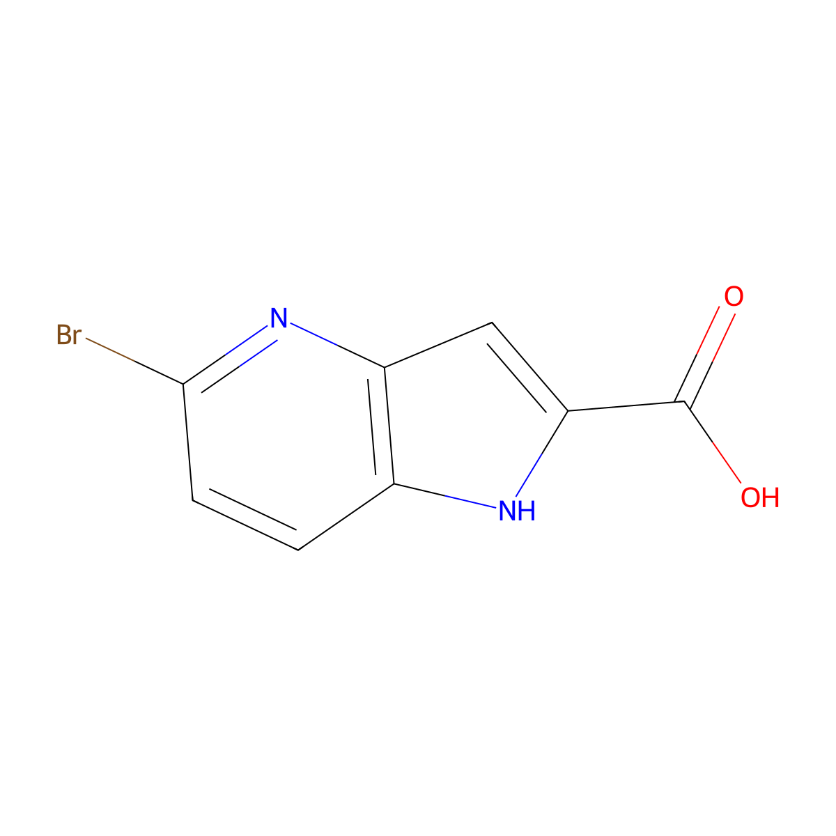5-Bromo-1H-pyrrolo[3,2-B]pyridine-2-carboxylic acid molecular structure, CAS 800401-52-9