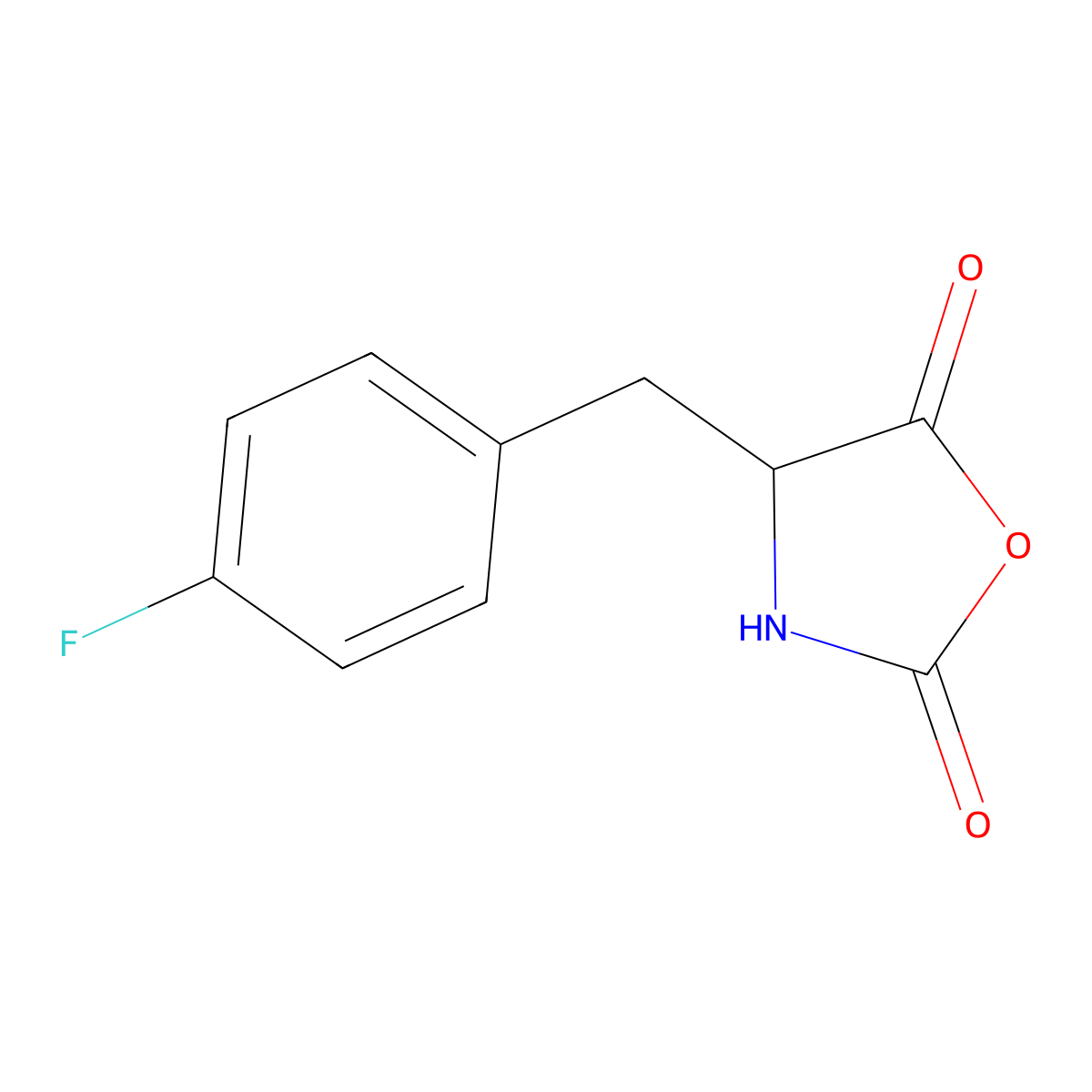 (S)-4-(4-Fluorobenzyl)oxazolidine-2,5-dione molecular structure, CAS 800401-58-5