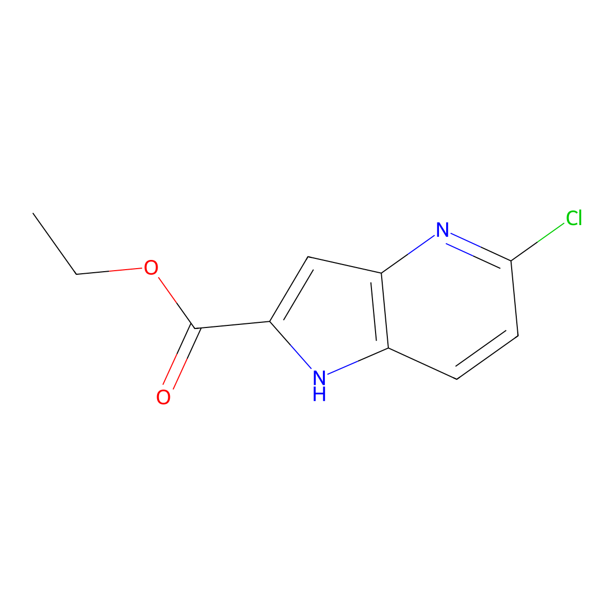 ethyl 5-chloro-1H-pyrrolo[3,2-b]pyridine-2-carboxylate molecular structure, CAS 800401-62-1