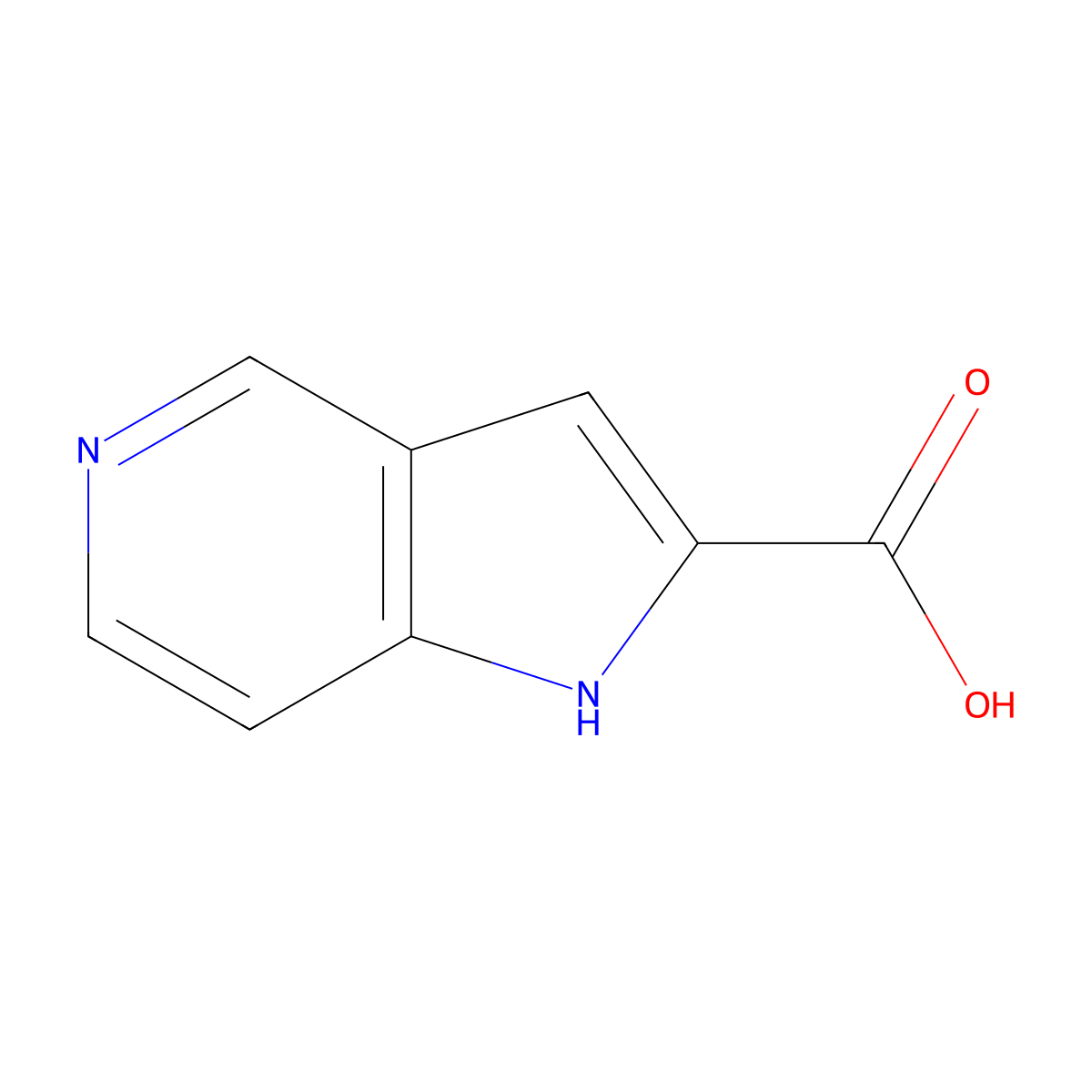 1H-pyrrolo[3,2-c]pyridine-2-carboxylic acid molecular structure, CAS 800401-65-4
