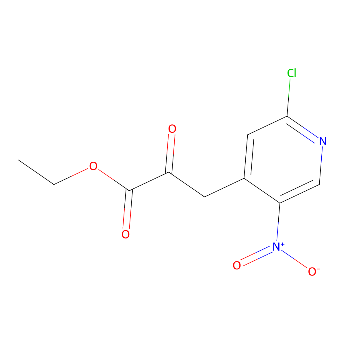 Ethyl 3-(2-chloro-5-nitropyridin-4-YL)-2-oxopropanoate molecular structure, CAS 800401-66-5