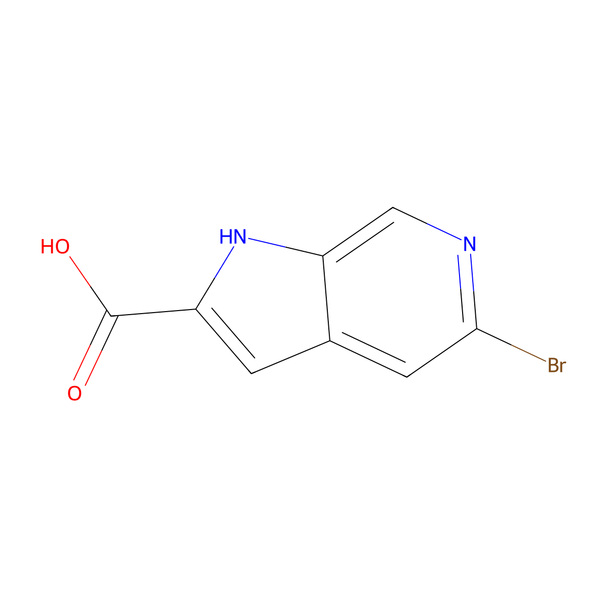 5-bromo-1H-pyrrolo[2,3-c]pyridine-2-carboxylic acid molecular structure, CAS 800401-71-2