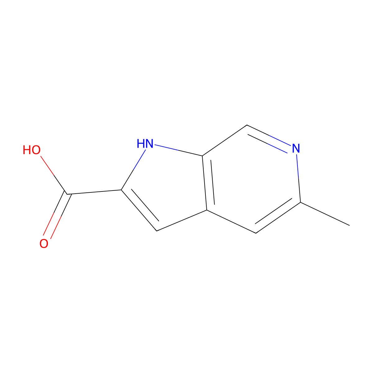 5-Methyl-1H-pyrrolo[2,3-c]pyridine-2-carboxylic acid molecular structure, CAS 800401-91-6