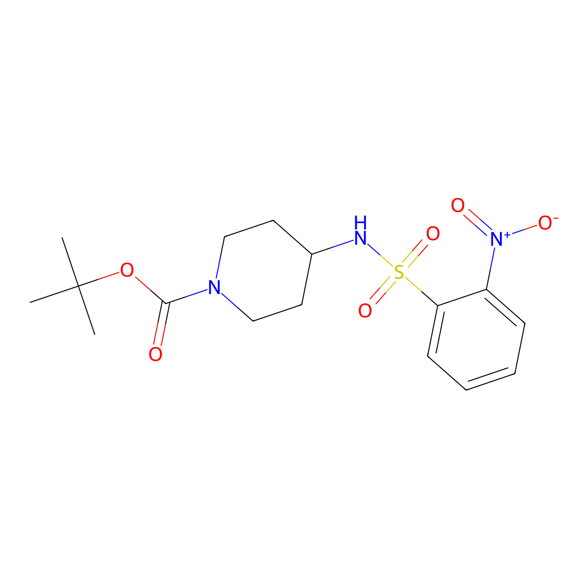 tert-Butyl 4-(2-nitrophenylsulfonamido)piperidine-1-carboxylate molecular structure, CAS 800401-92-7