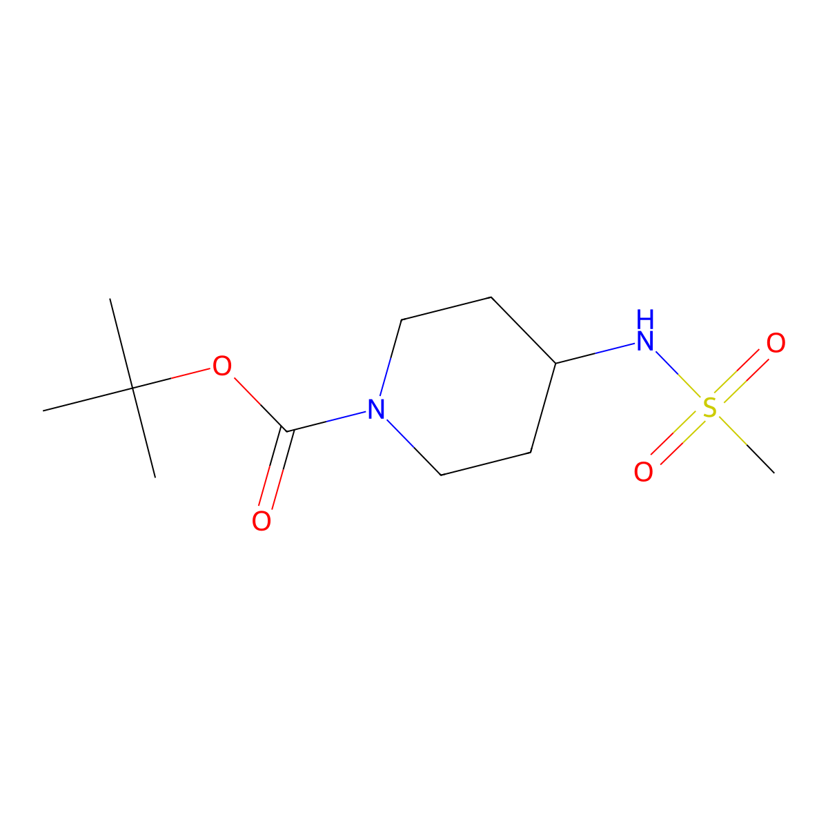 t-Butyl 4-methanesulfonamidopiperidine-1-carboxylate molecular structure, CAS 800401-97-2