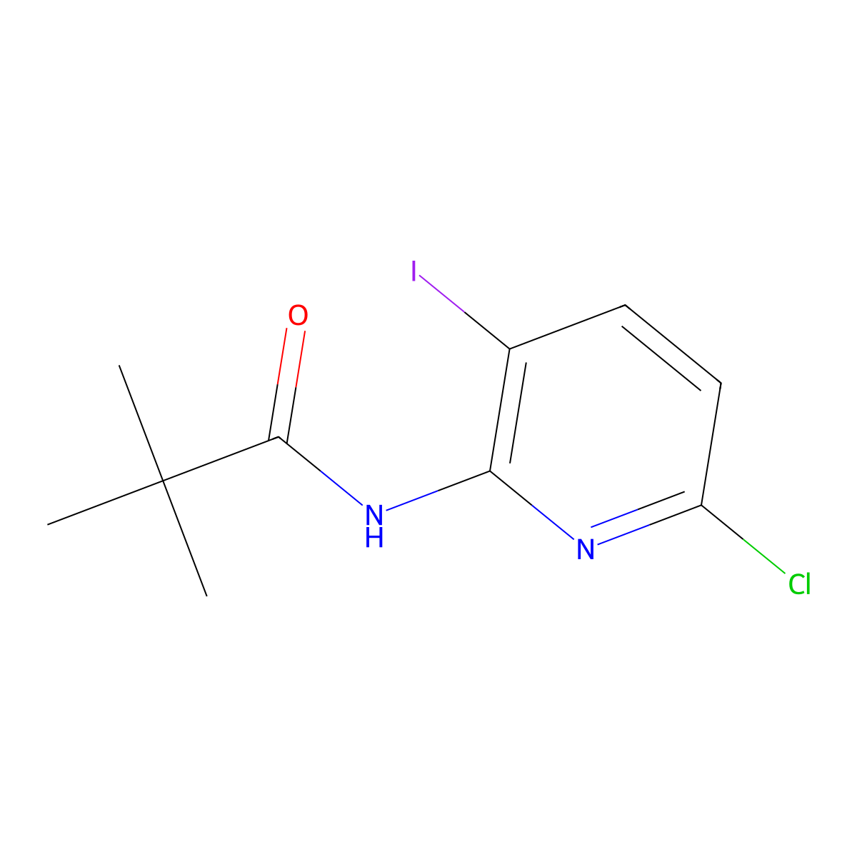 N-(6-chloro-3-iodopyridin-2-yl)pivalamide molecular structure, CAS 800402-05-5