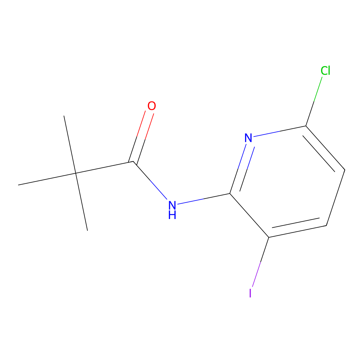 N-(6-chloro-3-iodopyridin-2-yl)pivalamide molecular structure, CAS 800402-05-5
