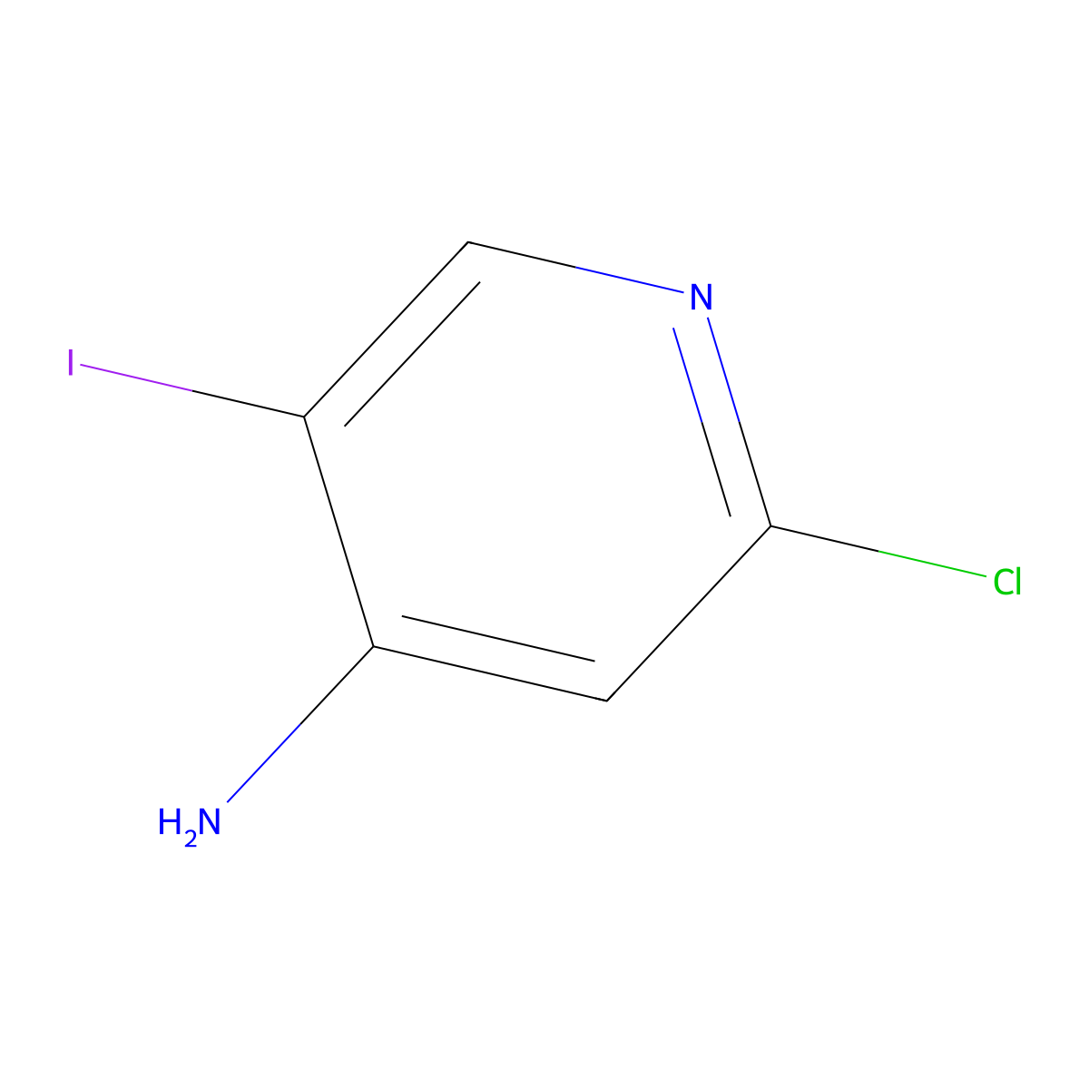 2-Chloro-5-iodopyridin-4-amine molecular structure, CAS 800402-12-4