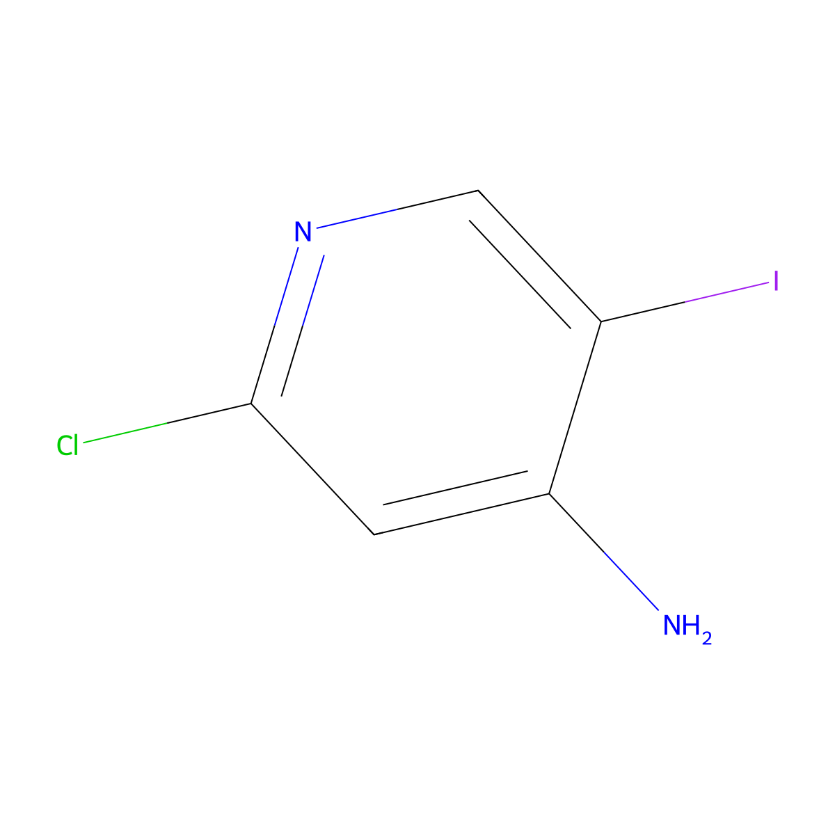 2-Chloro-5-iodopyridin-4-amine molecular structure, CAS 800402-12-4