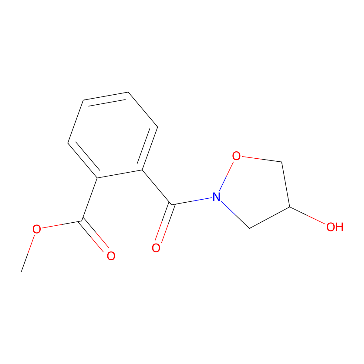 Methyl 2-(4-hydroxy-1,2-oxazolidine-2-carbonyl)benzoate molecular structure, CAS 80041-99-2