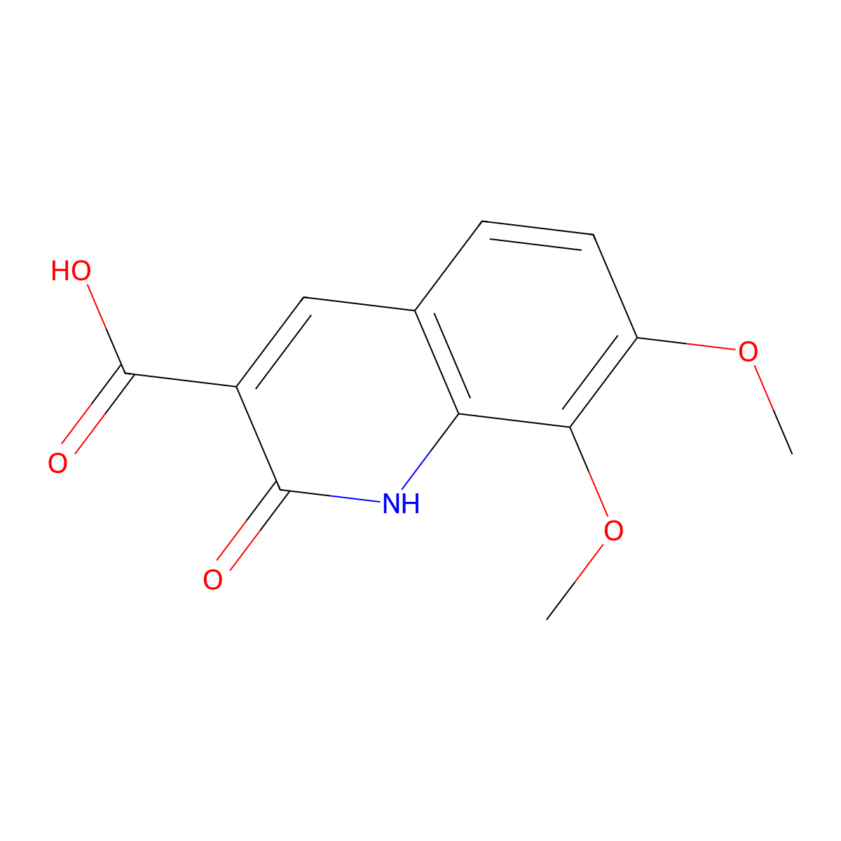 7,8-Dimethoxy-2-oxo-1,2-dihydroquinoline-3-carboxylic acid molecular structure, CAS 800412-45-7