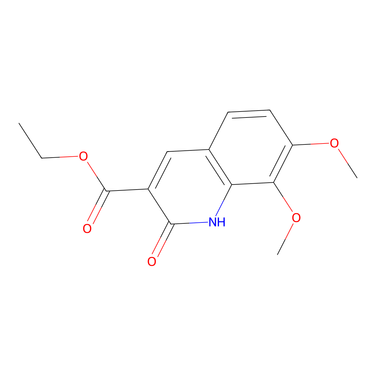 Ethyl 7,8-dimethoxy-2-oxo-1,2-dihydroquinoline-3-carboxylate molecular structure, CAS 800412-52-6