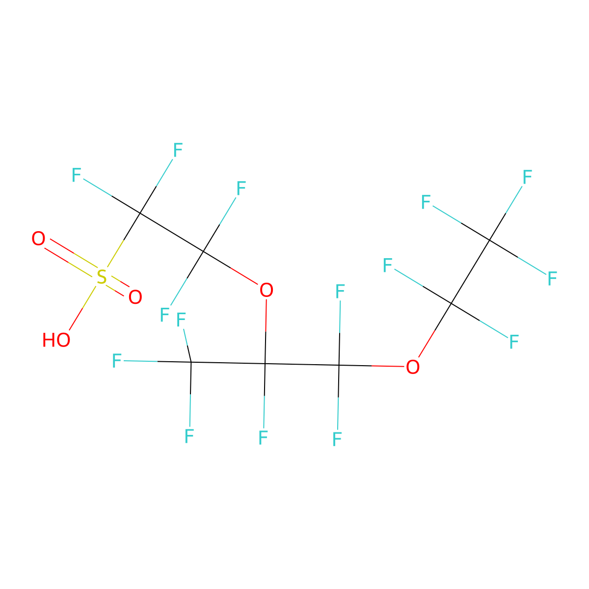 Perfluoro(4-methyl-3,6-dioxaoctane)sulfonic acid molecular structure, CAS 80043-98-7
