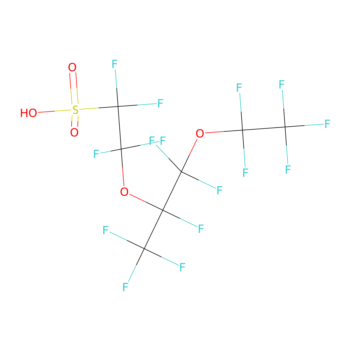 Perfluoro(4-methyl-3,6-dioxaoctane)sulfonic acid molecular structure, CAS 80043-98-7