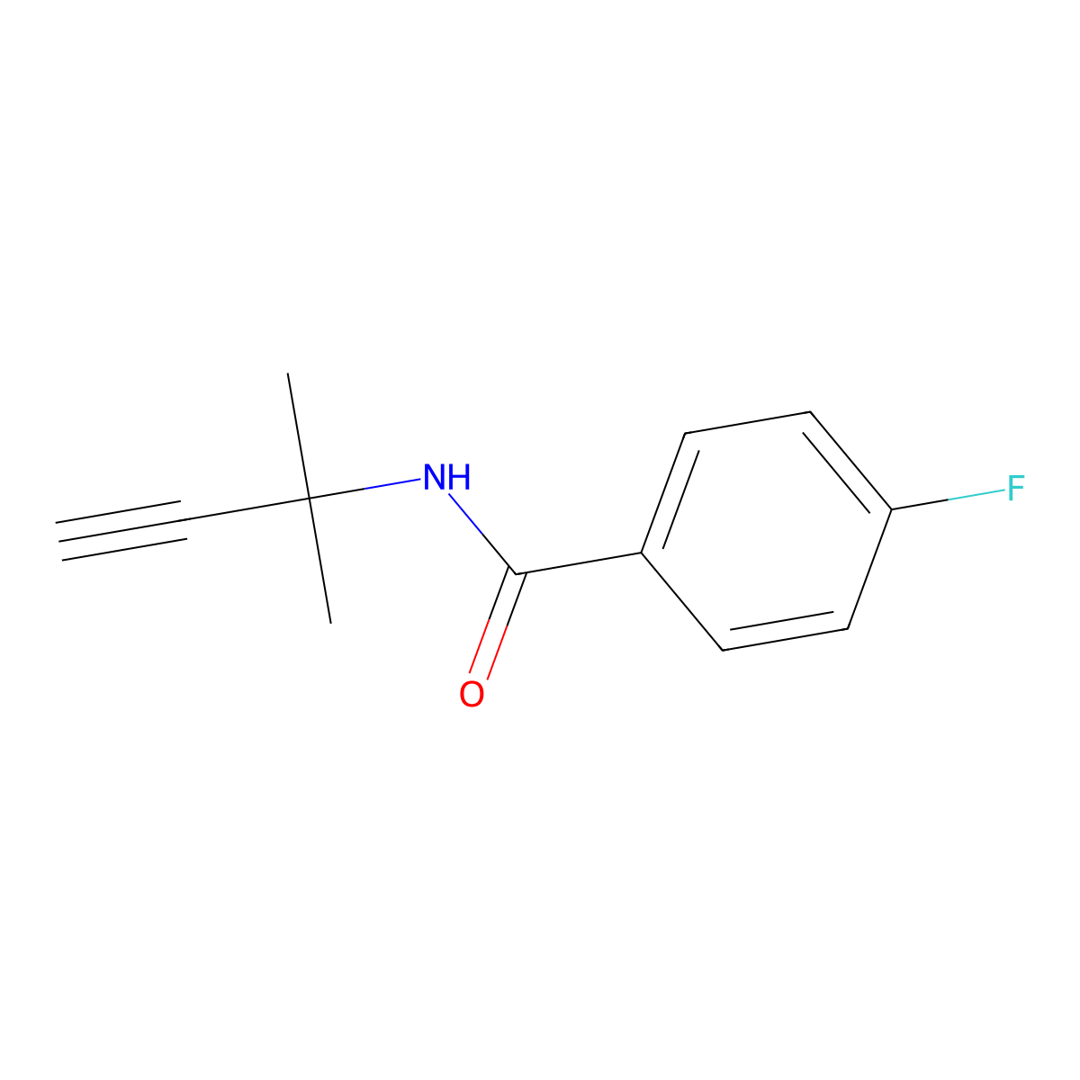 4-fluoro-N-(2-methylbut-3-yn-2-yl)benzamide molecular structure, CAS 80045-51-8