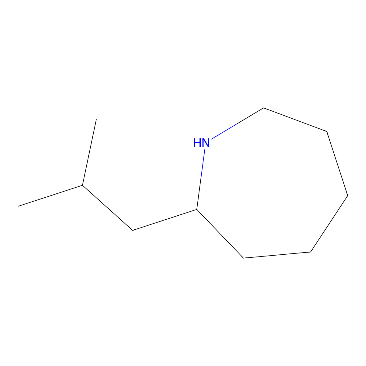 2-(2-Methylpropyl)azepane molecular structure, CAS 80053-55-0