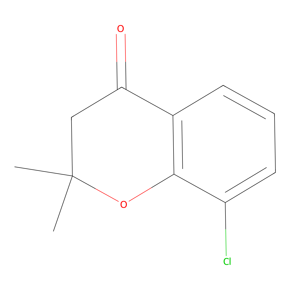 8-chloro-2,2-dimethyl-3,4-dihydro-2H-1-benzopyran-4-one molecular structure, CAS 80055-87-4
