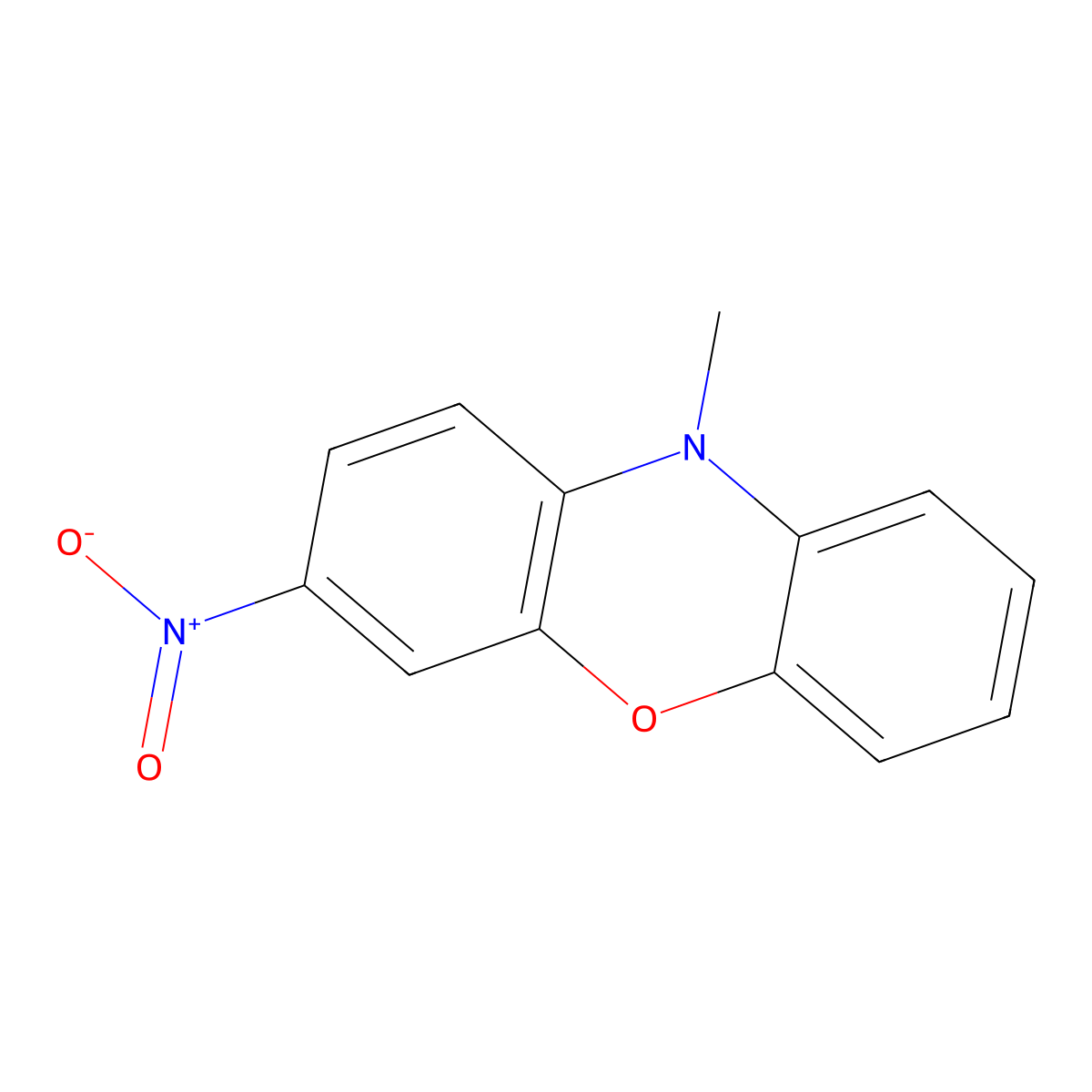 10-Methyl-3-nitro-10H-phenoxazine molecular structure, CAS 80060-95-3