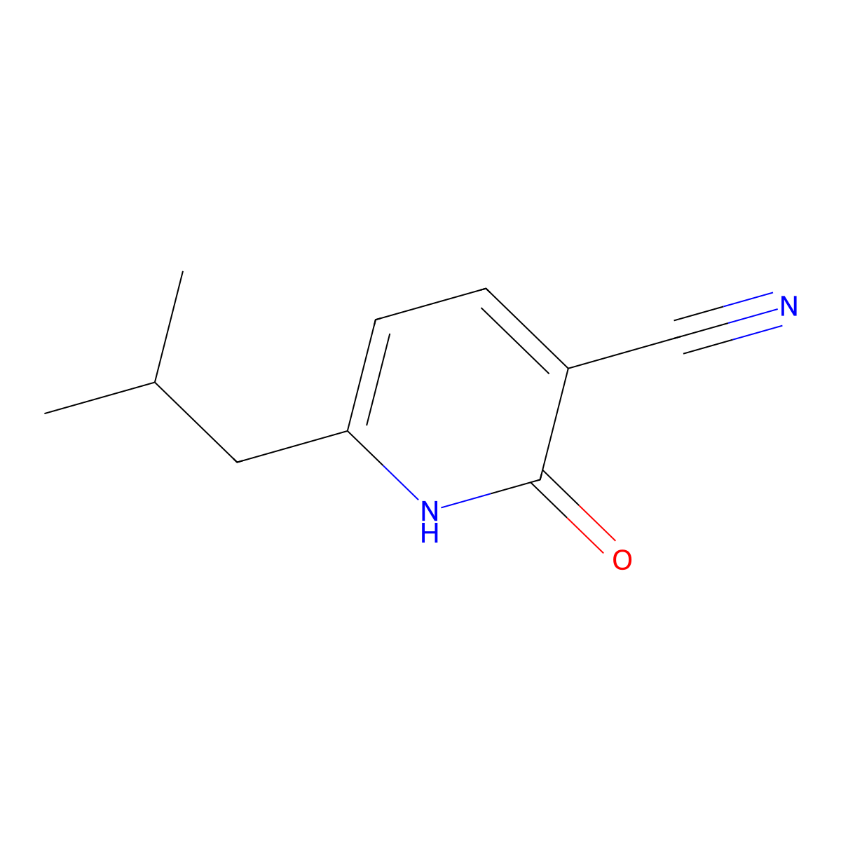 6-(2-Methylpropyl)-2-oxo-1,2-dihydropyridine-3-carbonitrile molecular structure, CAS 80065-99-2