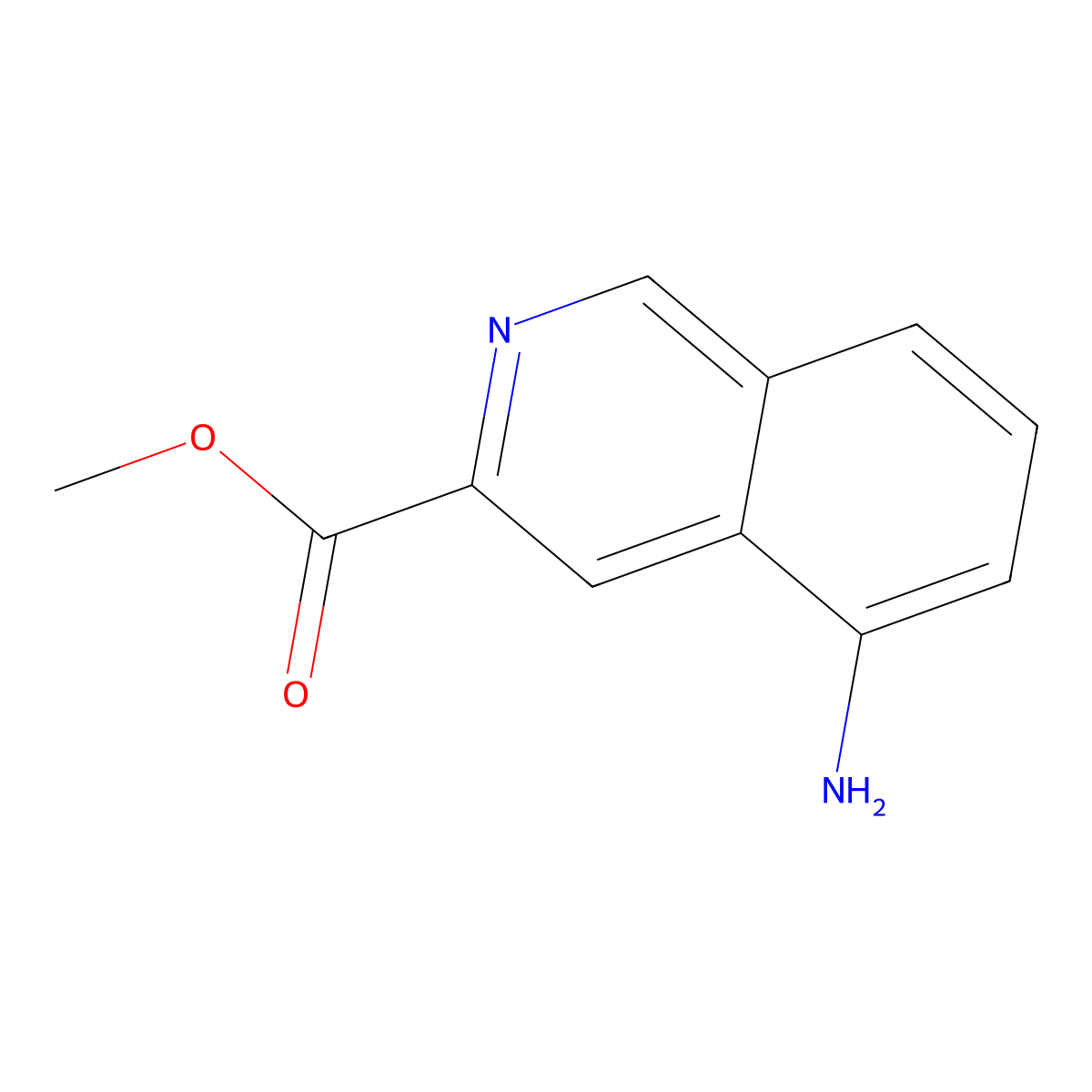 Methyl 5-aminoisoquinoline-3-carboxylate molecular structure, CAS 80066-70-2