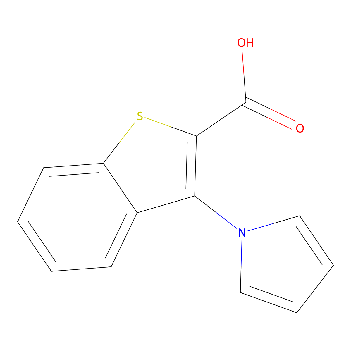 3-(1H-Pyrrol-1-yl)benzo[b]thiophene-2-carboxylic acid molecular structure, CAS 80066-98-4