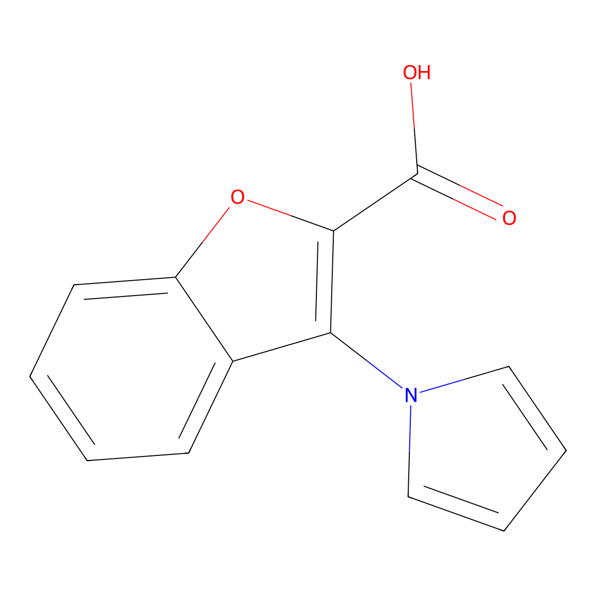 3-(1H-Pyrrol-1-yl)-1-benzofuran-2-carboxylic acid molecular structure, CAS 80066-99-5