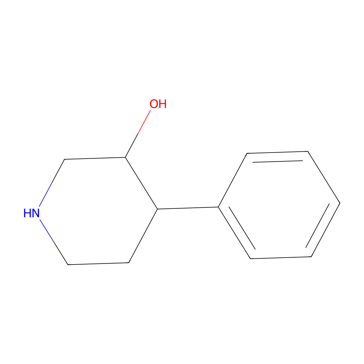 rac-(3R,4R)-4-phenylpiperidin-3-ol molecular structure, CAS 80067-61-4