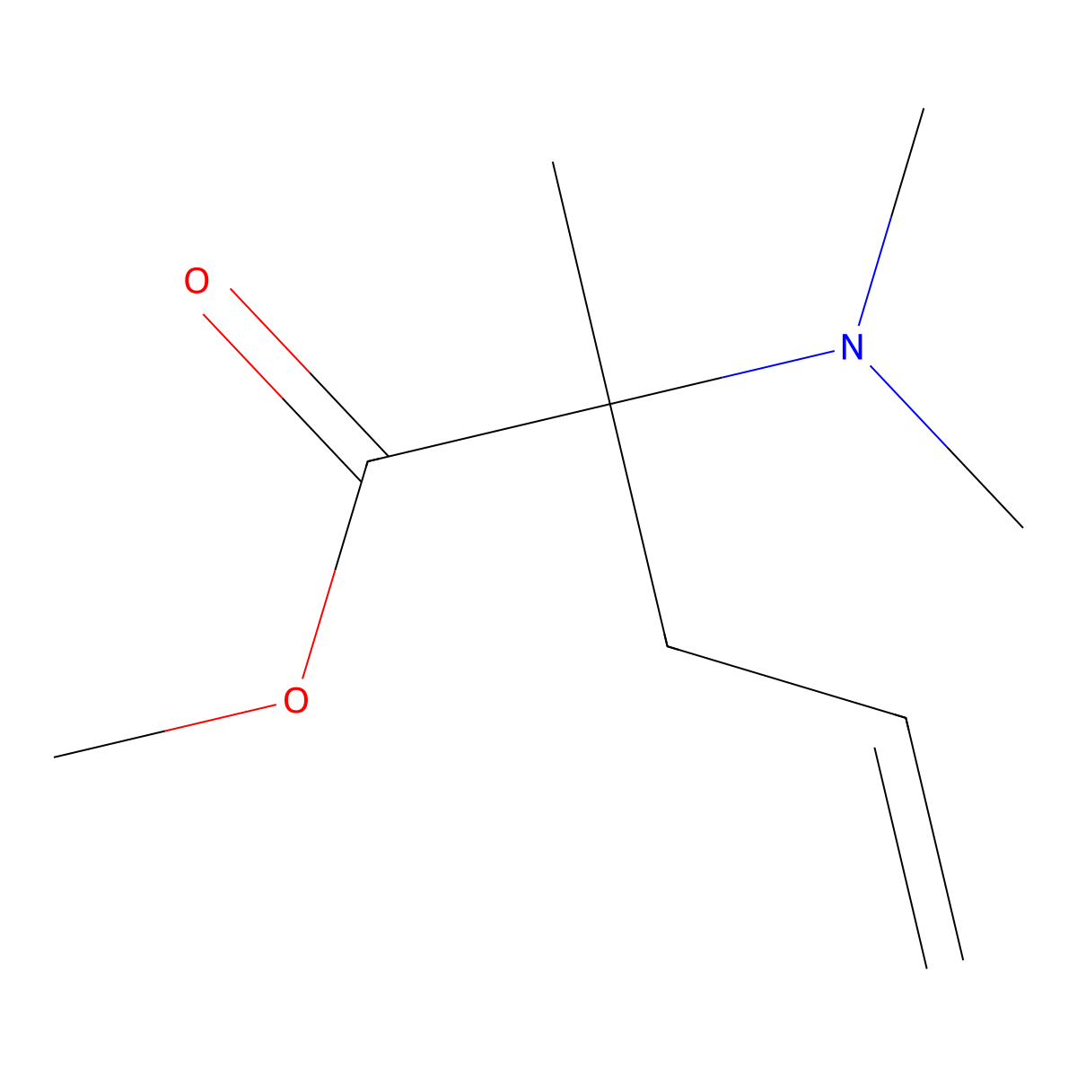 Methyl 2-(dimethylamino)-2-methylpent-4-enoate molecular structure, CAS 80070-19-5
