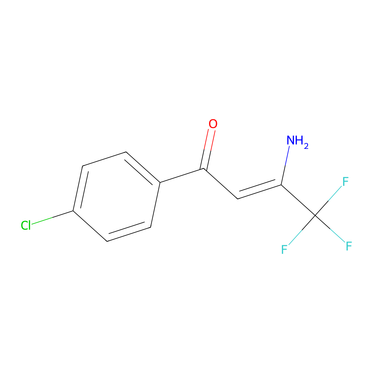 2-Buten-1-one, 3-amino-1-(4-chlorophenyl)-4,4,4-trifluoro- molecular structure, CAS 80070-76-4