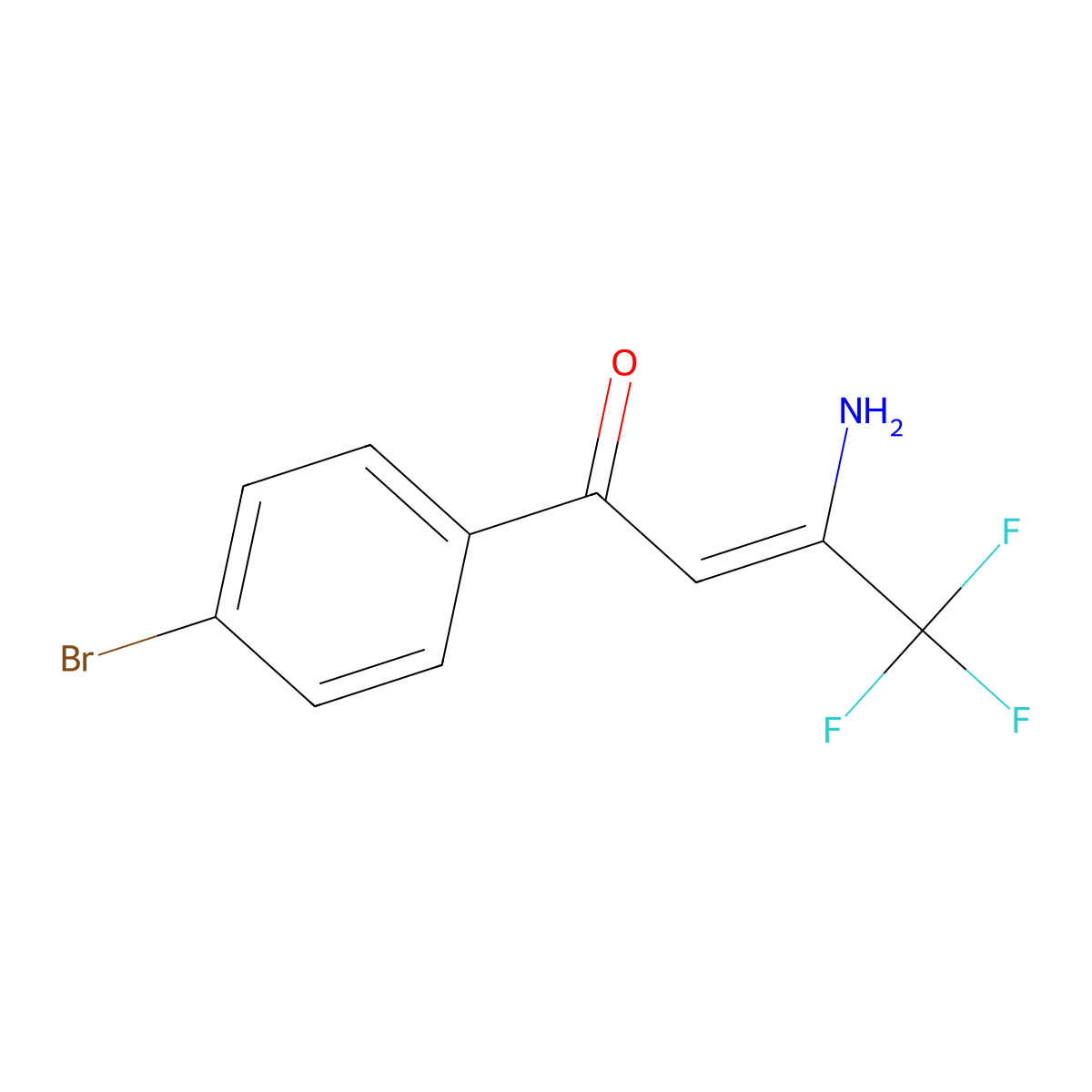 2-Buten-1-one, 3-amino-1-(4-bromophenyl)-4,4,4-trifluoro- molecular structure, CAS 80070-77-5