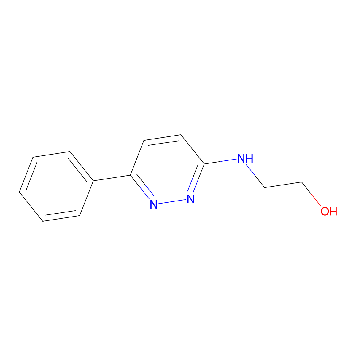 2-[(6-Phenylpyridazin-3-yl)amino]ethan-1-ol molecular structure, CAS 80071-91-6