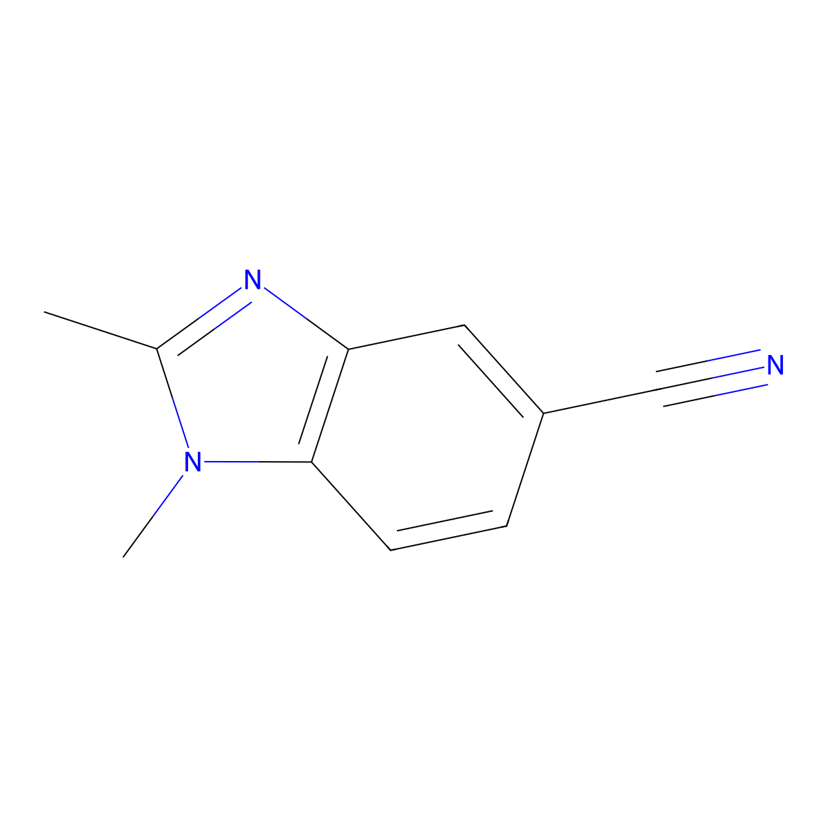 1,2-Dimethyl-1,3-benzodiazole-5-carbonitrile molecular structure, CAS 80073-14-9