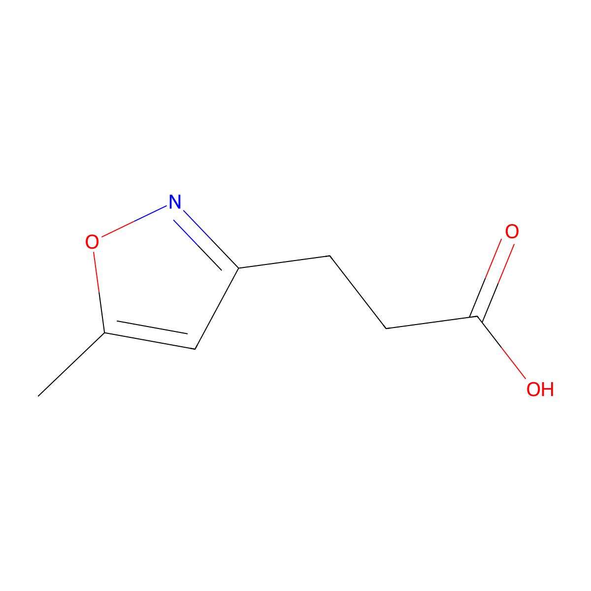 5-Methyl-3-isoxazolepropionic acid molecular structure, CAS 80073-32-1
