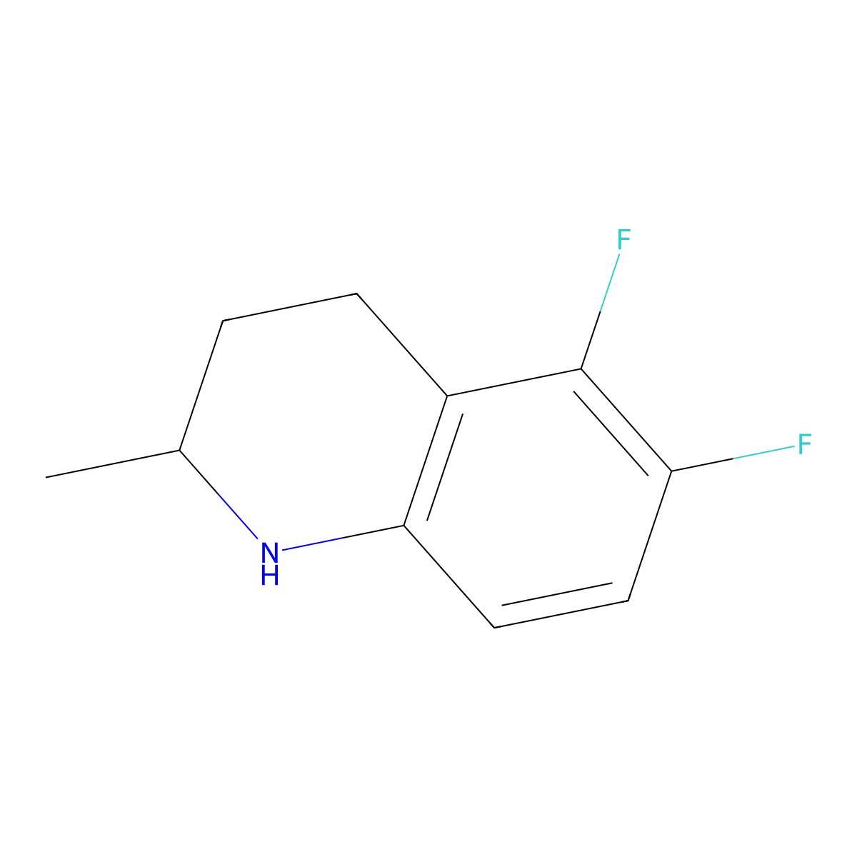 5,6-Difluoro-2-methyl-1,2,3,4-tetrahydroquinoline molecular structure, CAS 80076-46-6