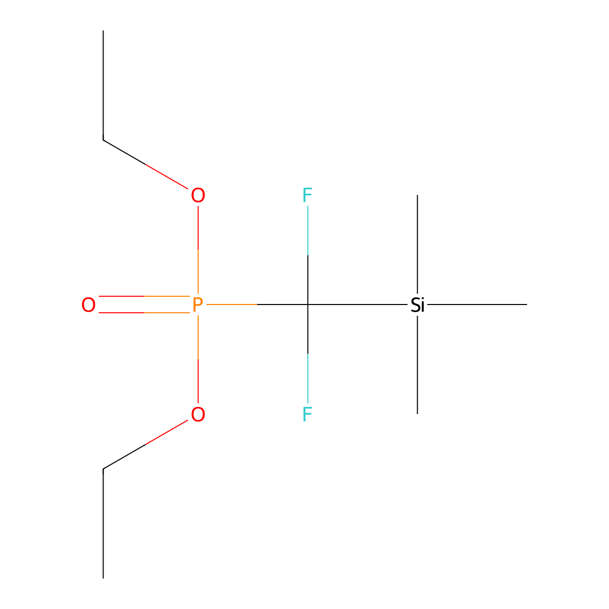 Diethyl [difluoro(trimethylsilyl)methyl]phosphonate molecular structure, CAS 80077-72-1