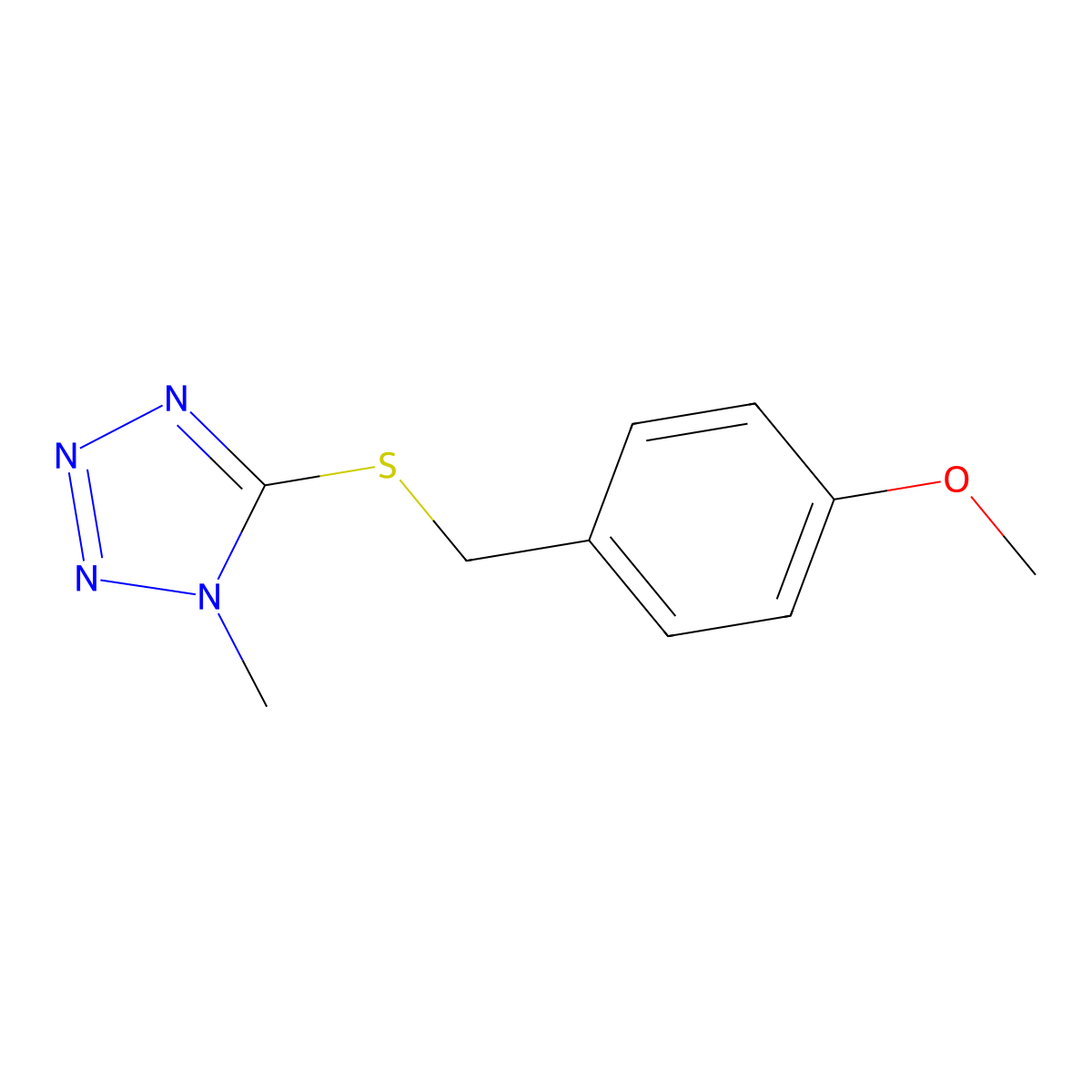 5-[(4-Methoxyphenyl)methylsulfanyl]-1-methyltetrazole molecular structure, CAS 80085-63-8