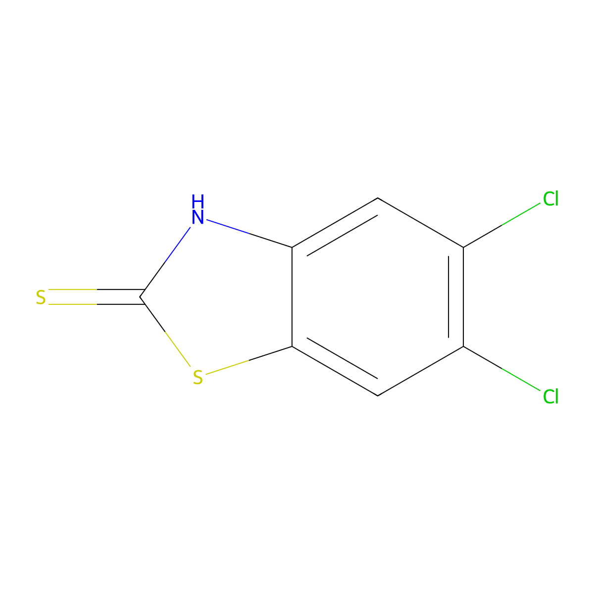 2(3H)-Benzothiazolethione, 5,6-dichloro- molecular structure, CAS 80087-69-0
