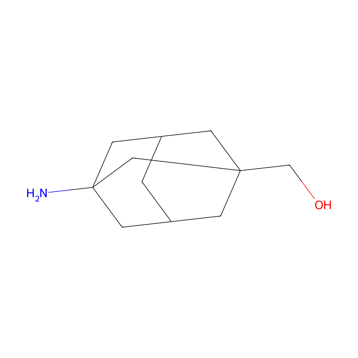 (3-Aminoadamantan-1-yl)methanol molecular structure, CAS 80088-74-0