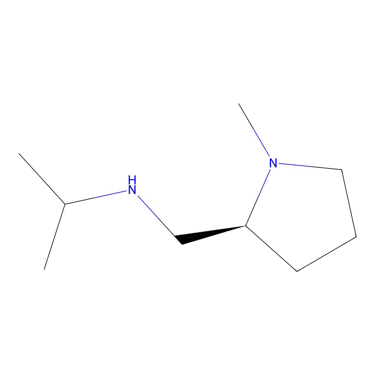 Isopropyl-((S)-1-methyl-pyrrolidin-2-ylmethyl)-amine molecular structure, CAS 80090-65-9