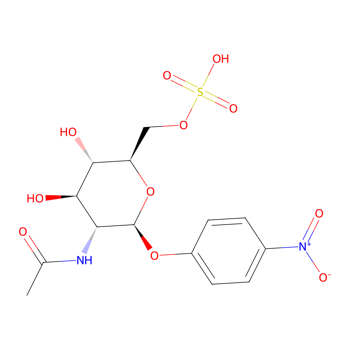 4-Nitrophenyl-6-sulfo-2-acetamido-2-deoxyglucose molecular structure, CAS 80095-44-9