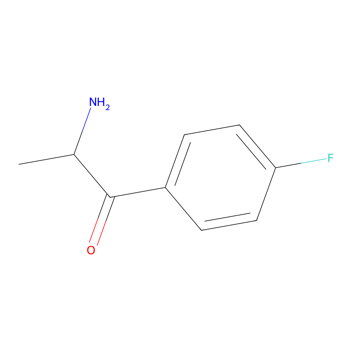 1-Propanone, 2-amino-1-(4-fluorophenyl)- molecular structure, CAS 80096-51-1