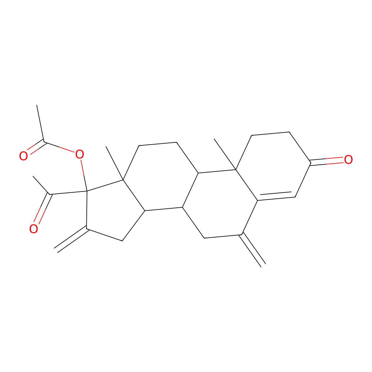 17-Acetoxy-6,16-dimethylene-4-pregnene-3,20-dione molecular structure, CAS 80097-73-0