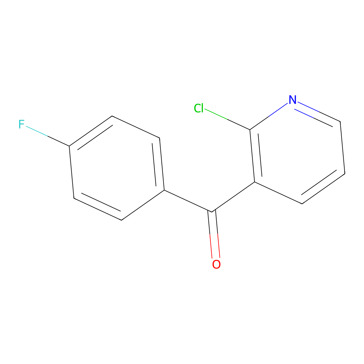 Methanone, (2-chloro-3-pyridinyl)(4-fluorophenyl)- molecular structure, CAS 80099-83-8